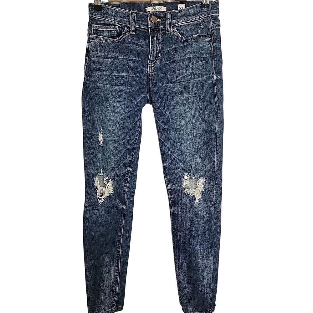 SP Black Label Women Blue Jeans Skinny Ankle Distressed‎ Mid Rise 26W